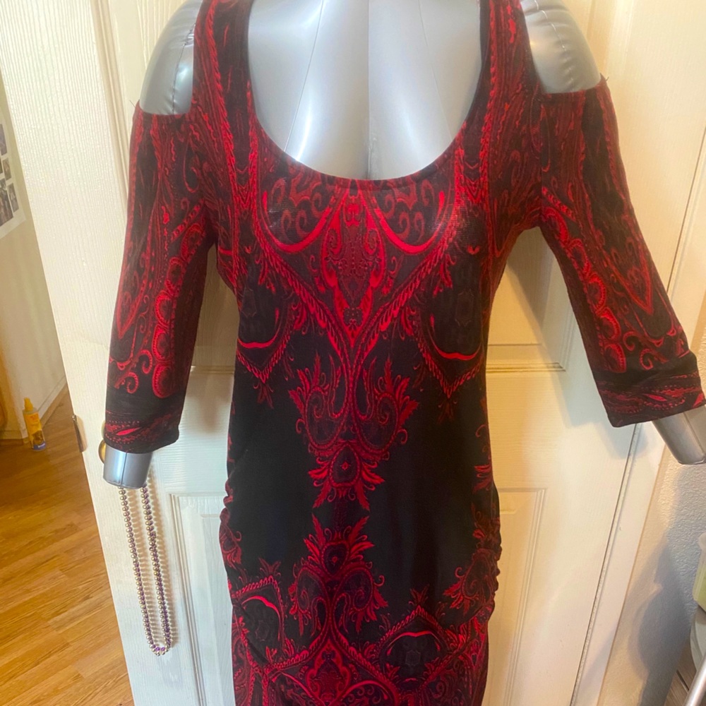 Red and black dress